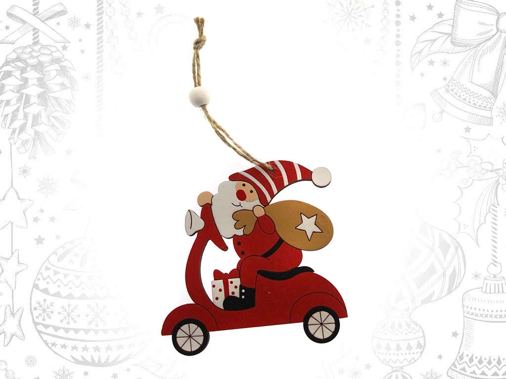 COLGANTE PAPA NOEL MOTO ROJO cod. 9321667