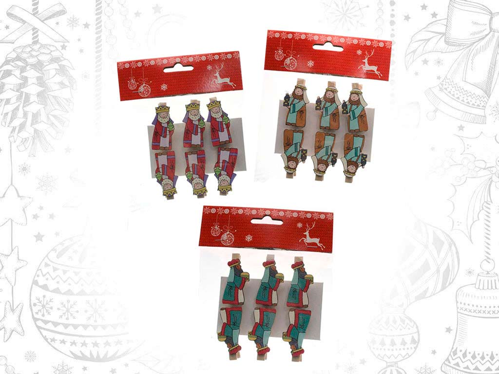 SET 6 PINÇAS REIS MAGOS cod. 9321696