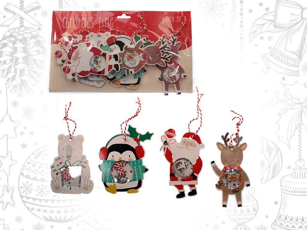 PACK 8 TAGS NAVIDAD CONFETI cod. 9321705