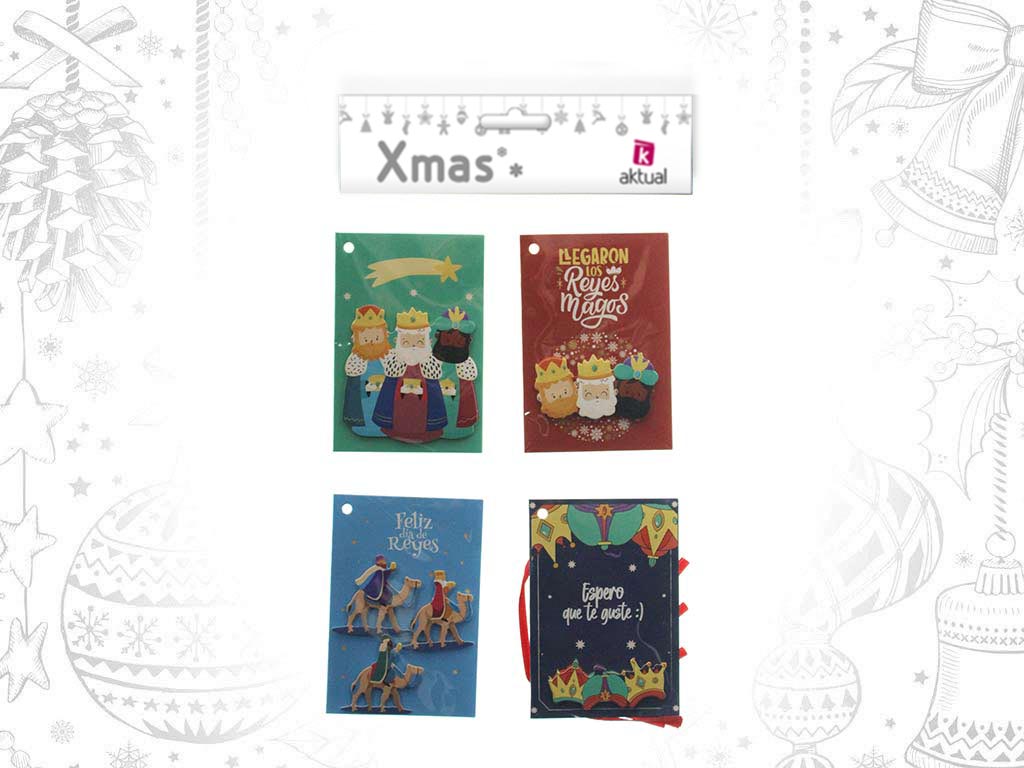 PACK 4 ETIQUETAS PRESENTES TRES REIS MAG cod. 9321717