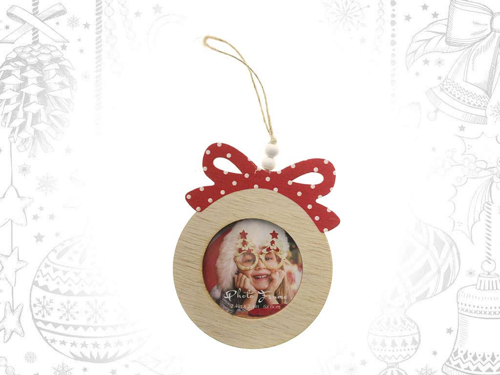 ORNAMENTO PORTA-FOTO BOLA LAÇO VERMELHO cod. 9321834