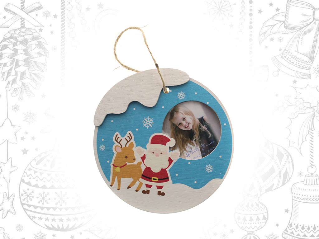 COLGANTE PORTAFOTO BOLA AZUL SANTA cod. 9321835