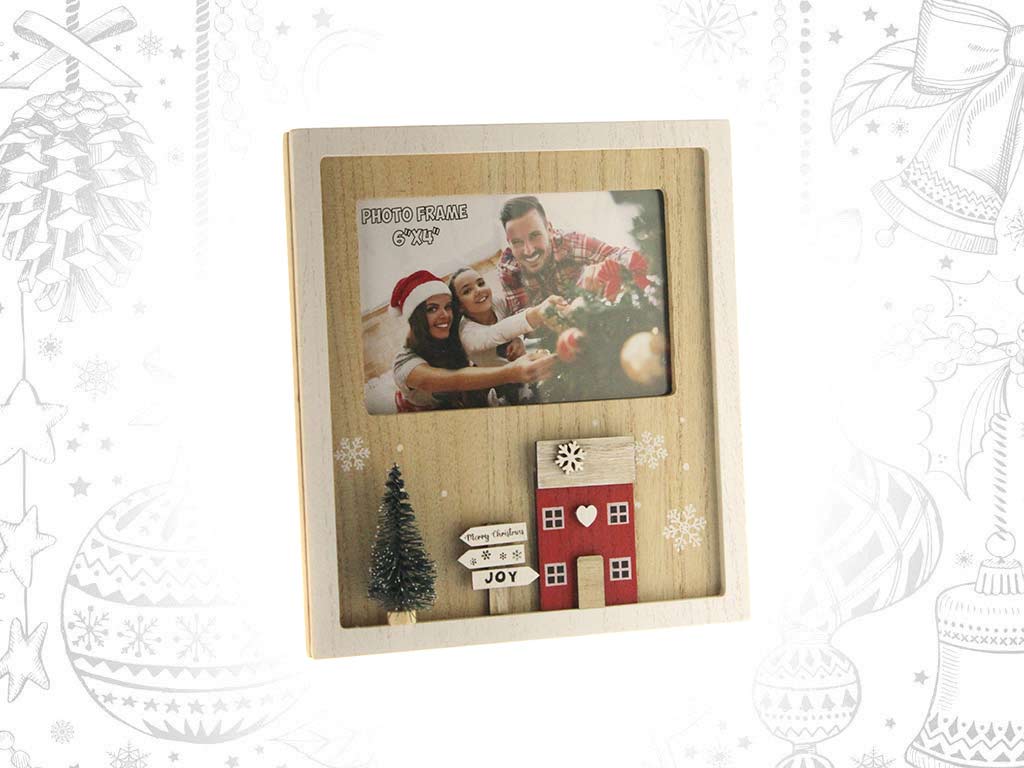 PORTA-FOTO 10X15 MDF NATAL CASA VERMELHA cod. 9321837