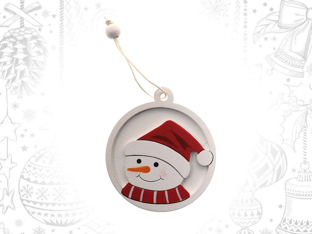 COLGANTE BOLA MUÑECO NIEVE BLANCA cod. 9321889