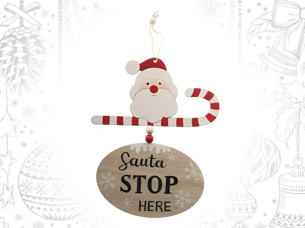 COLGANTE SANTA STOP HERE CARAMELO cod. 9321898