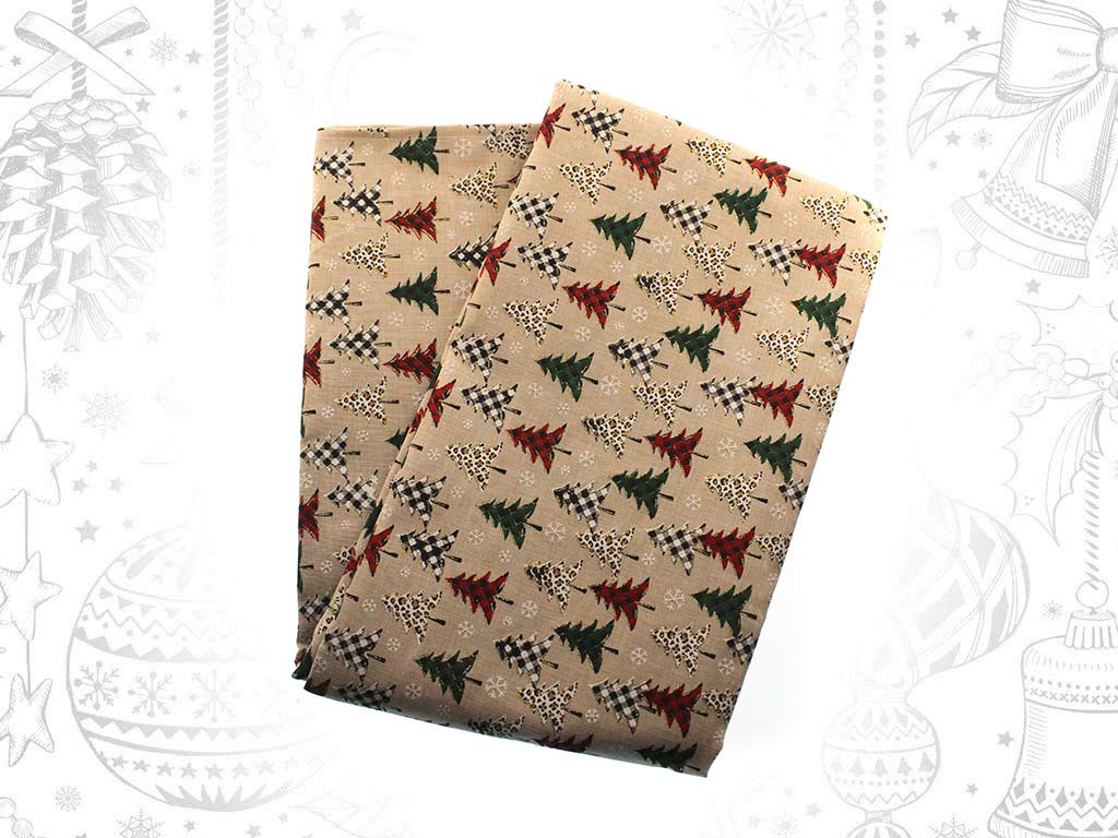 MANTEL ARBOLES ROJOS/VERDES cod. 9322014