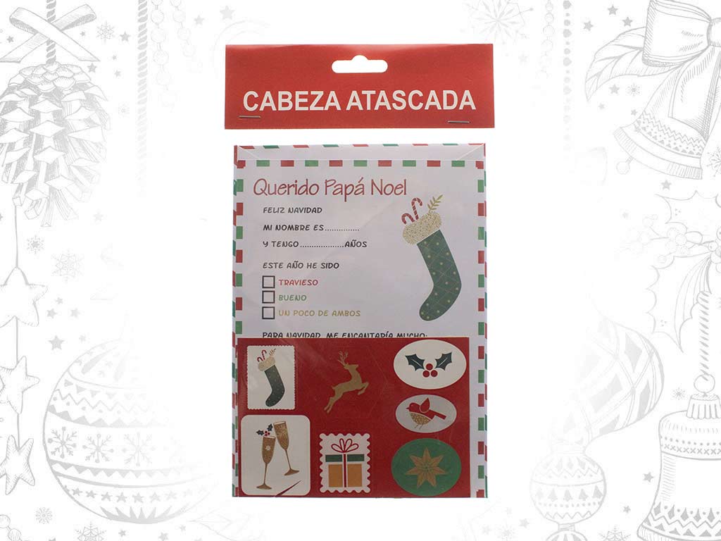 SET CARTA+ENVELOPE+ADESIVOS PAPAI NOEL cod. 9322059