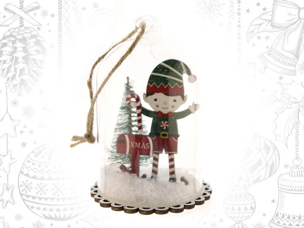 COLGANTE BOLA CRISTAL ELFO ARBOL cod. 9322088