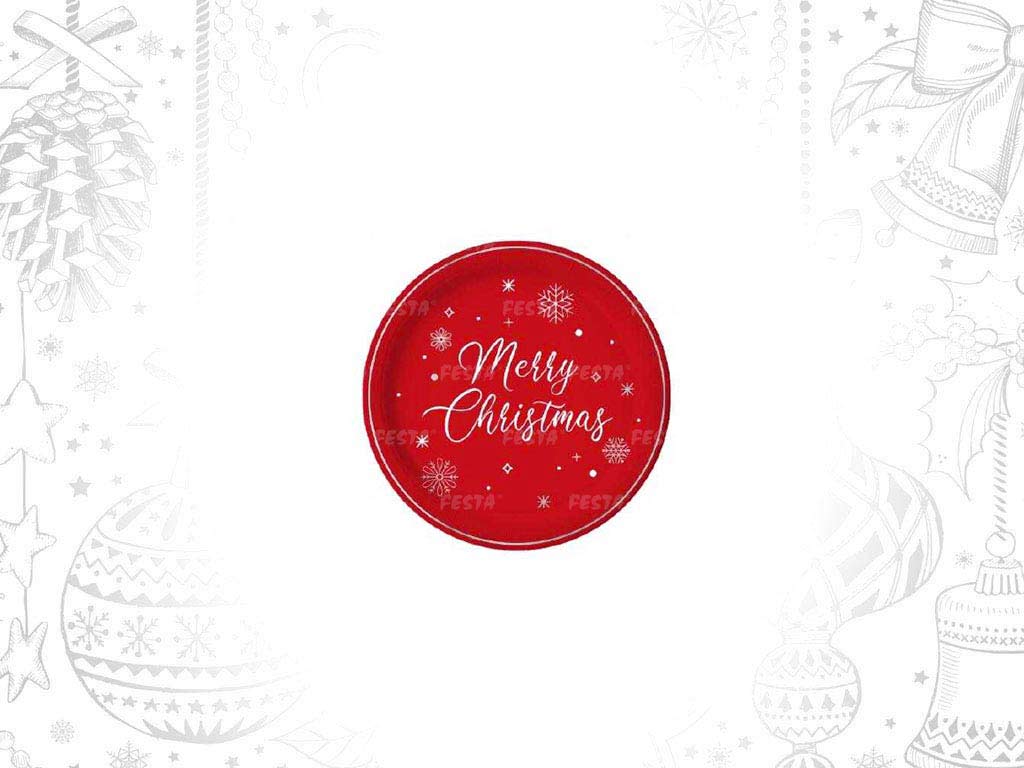 6-PACK PLATOS POSTRE ROJOS MERRY CHRIST cod. 9322211