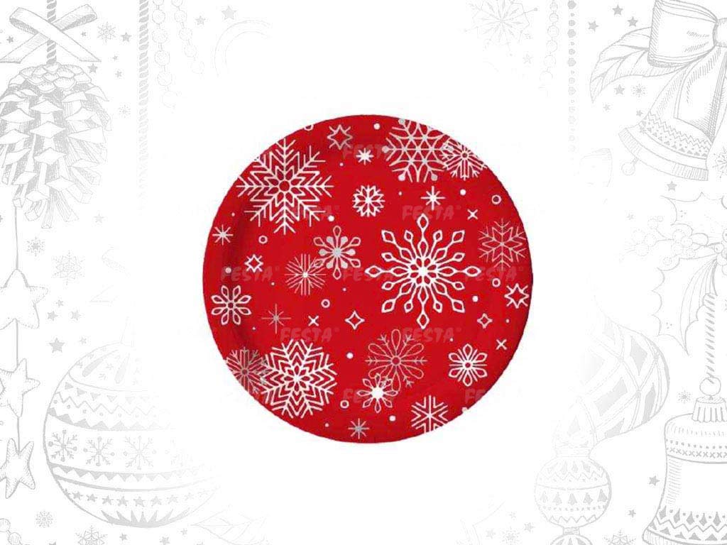 6-PACK PLATOS ROJOS MERRY CHRISTMAS cod. 9322212