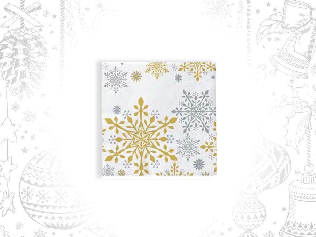 20-PACK SERVILLETAS DORADAS MERRY CHRIS cod. 9322218