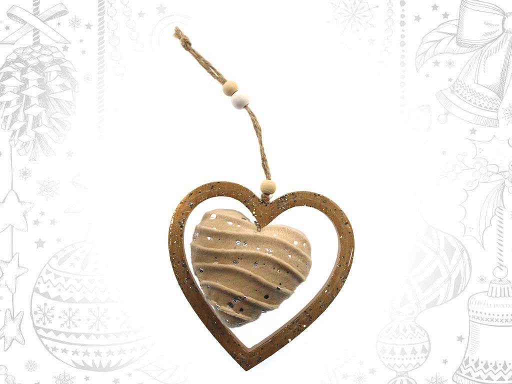 COLGANTE CORAZON BEIGE cod. 9322280