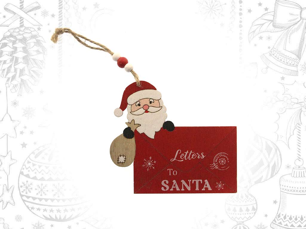 COLGANTE SOBRE PAPA NOEL ROJO cod. 9322288
