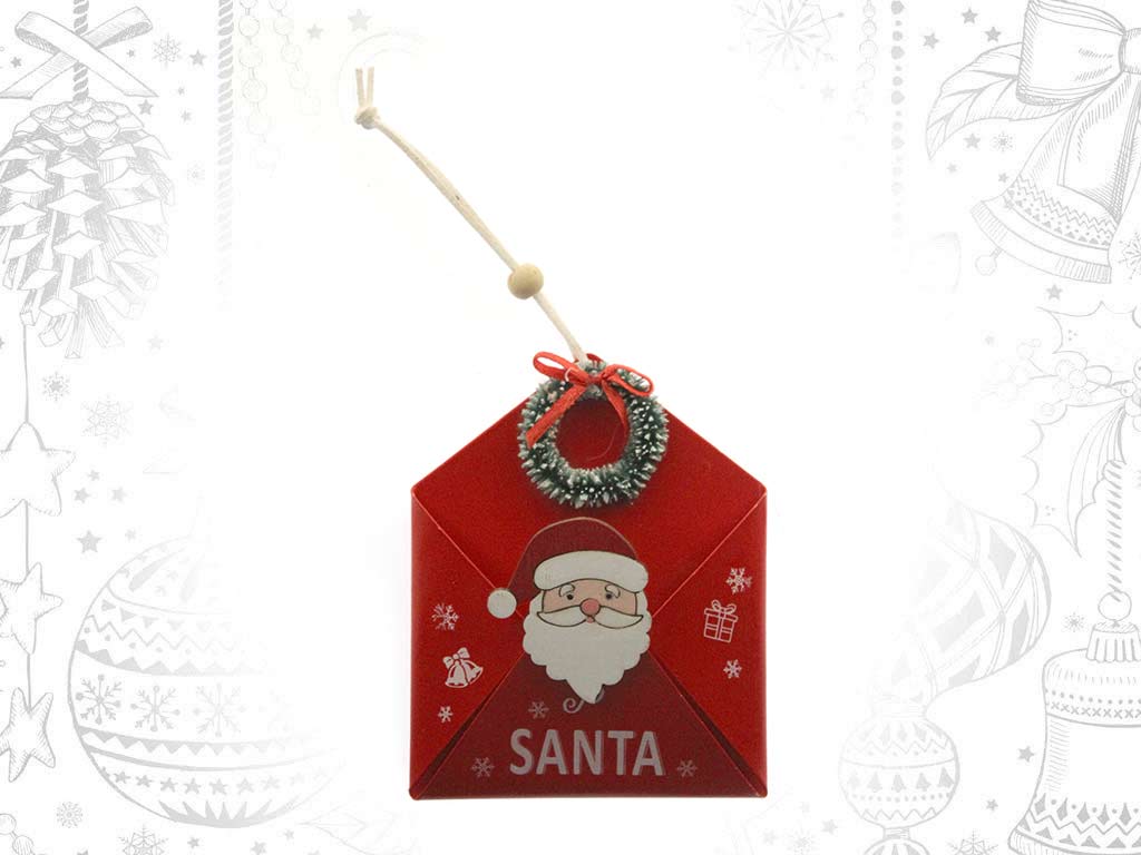 COLGANTE SOBRE PAPA NOEL ROJO cod. 9322294