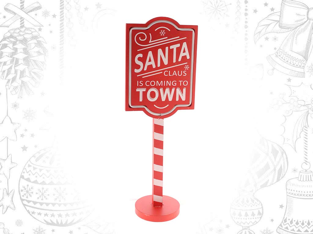 SEÑAL SANTA TO TOWN ROJA C/LEDS cod. 9322310