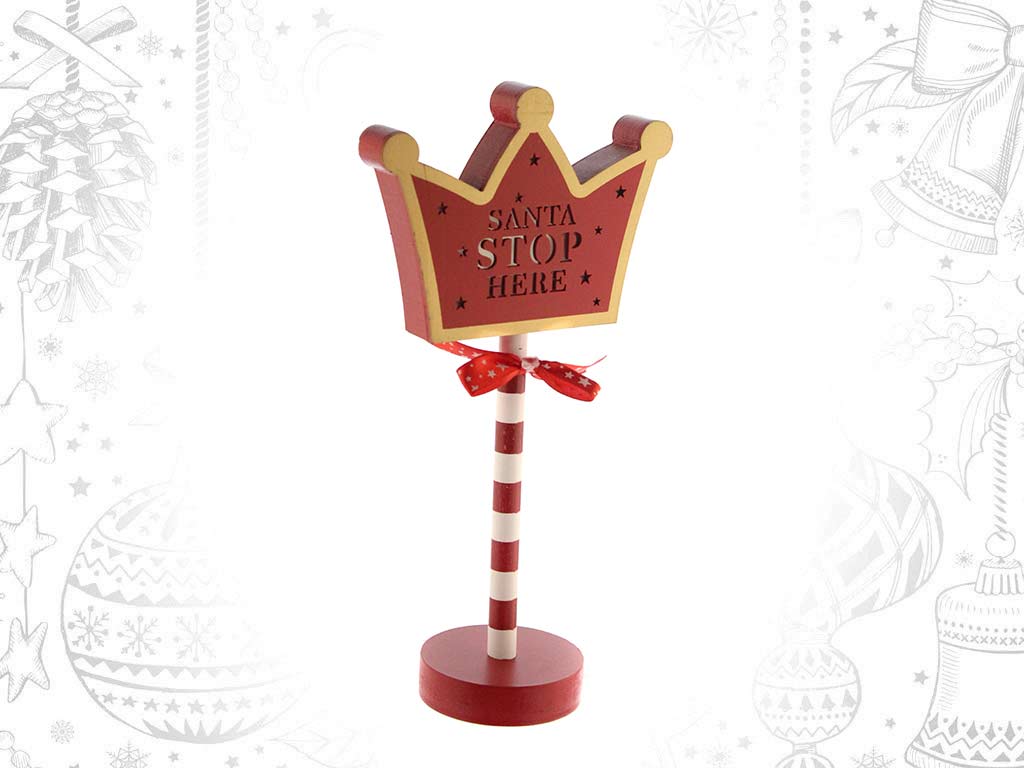 SEÑAL SANTA STOP HERE  CORONA C/LEDS. cod. 9322312