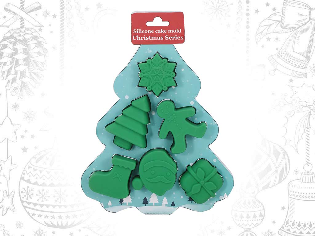 6 MOLDES SILICONE ARVORE NATAL cod. 9322367