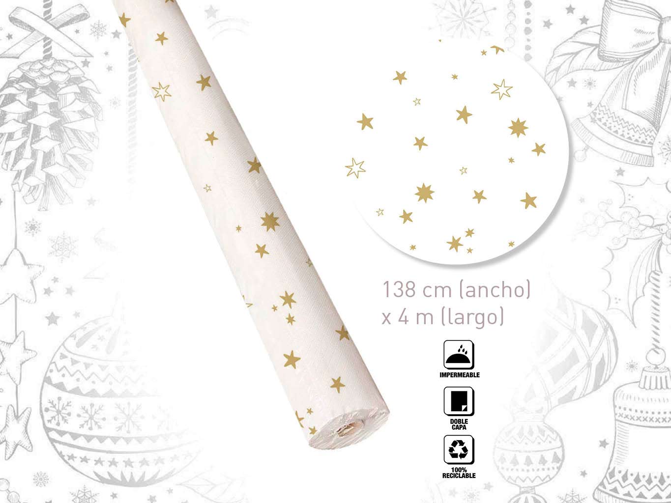 ROLLO MANTEL NAVIDAD 4MT. cod. 9322390