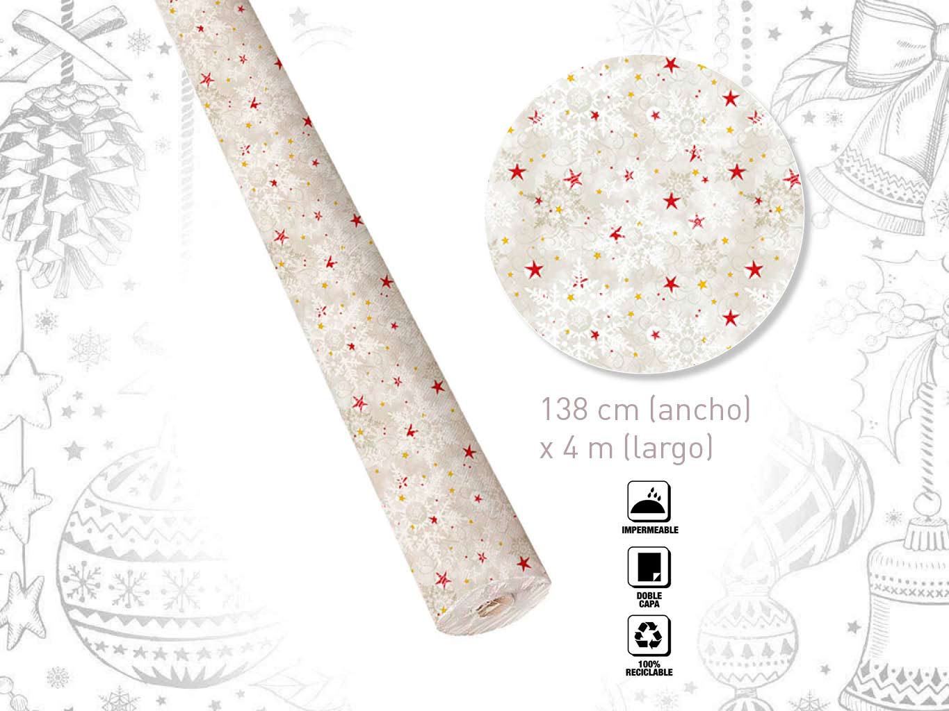 ROLLO MANTEL NAVIDAD 4MT. cod. 9322391