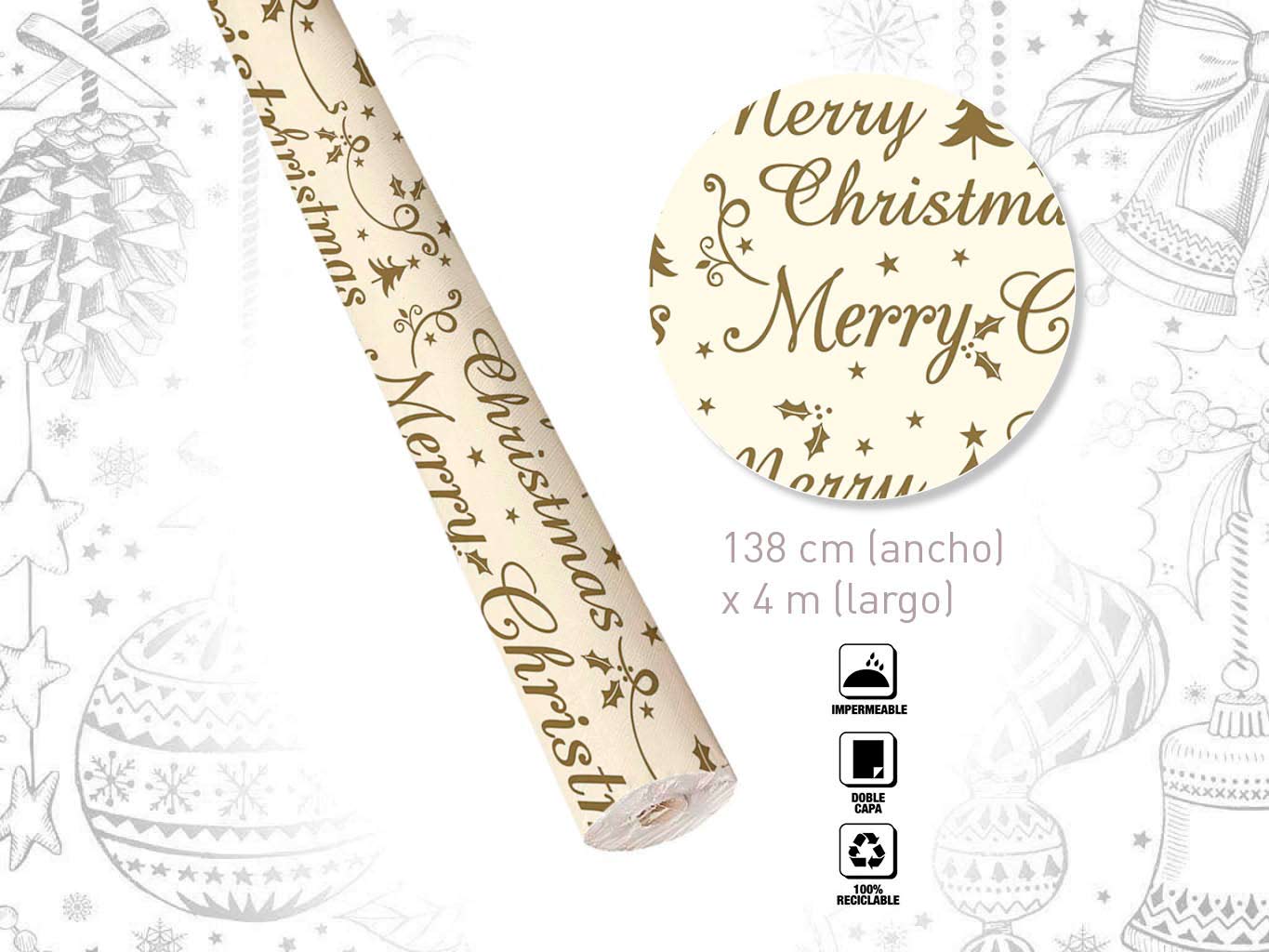 ROLLO MANTEL NAVIDAD 4MT. cod. 9322392