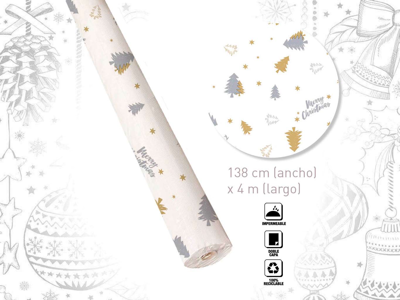 ROLLO MANTEL NAVIDAD 4MT. cod. 9322394