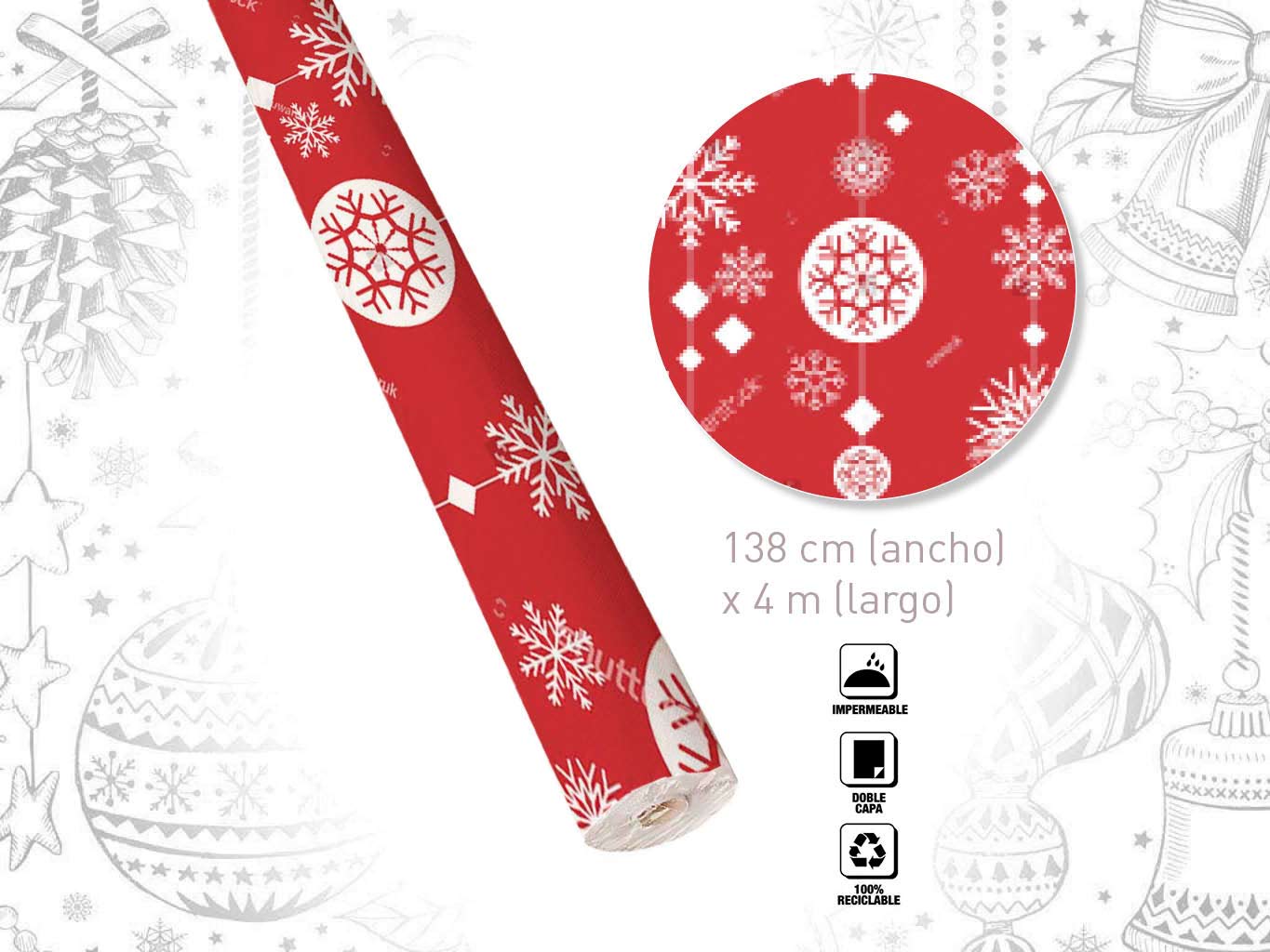 ROLLO MANTEL NAVIDAD 4MT. cod. 9322396