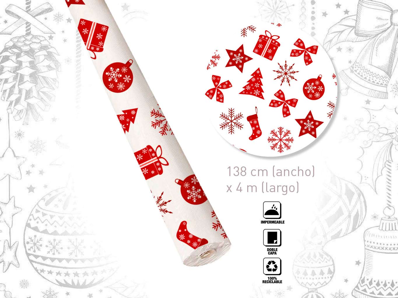 ROLLO MANTEL NAVIDAD 4MT. cod. 9322398