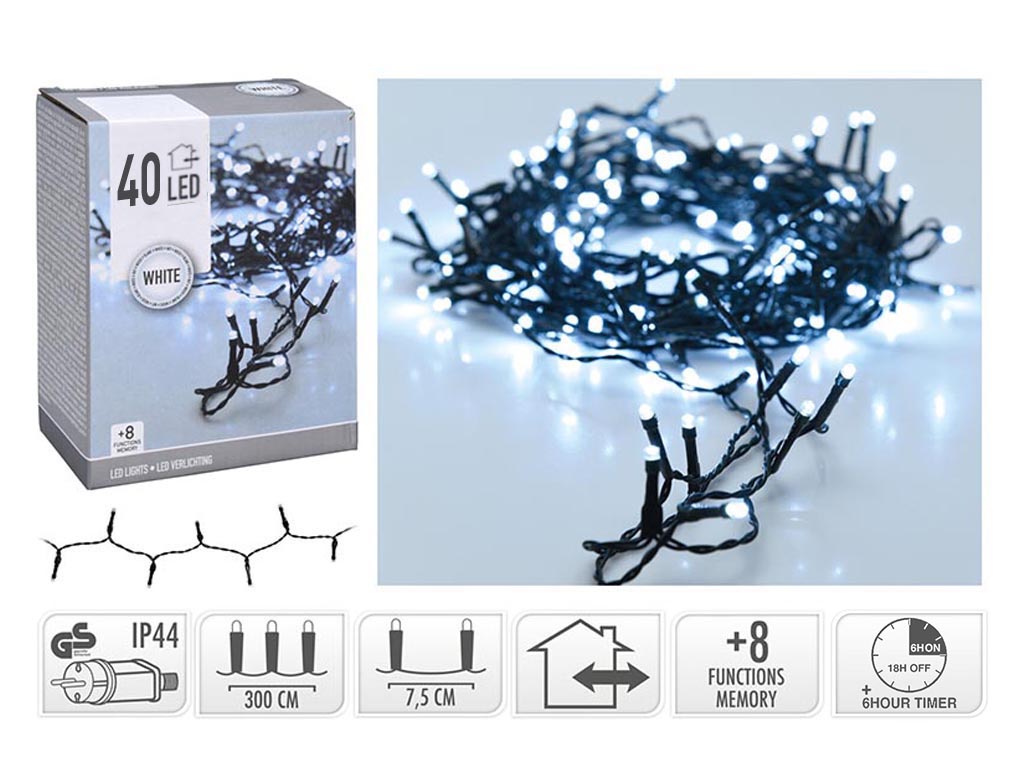 GUIRNALDA MICRO 40 LED BLANCO FRIO cod. 9322875