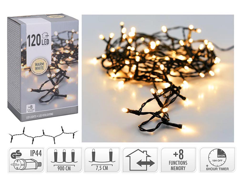 GUIRNALDA MICRO 120 LED BLANCO CALIDO cod. 9322887
