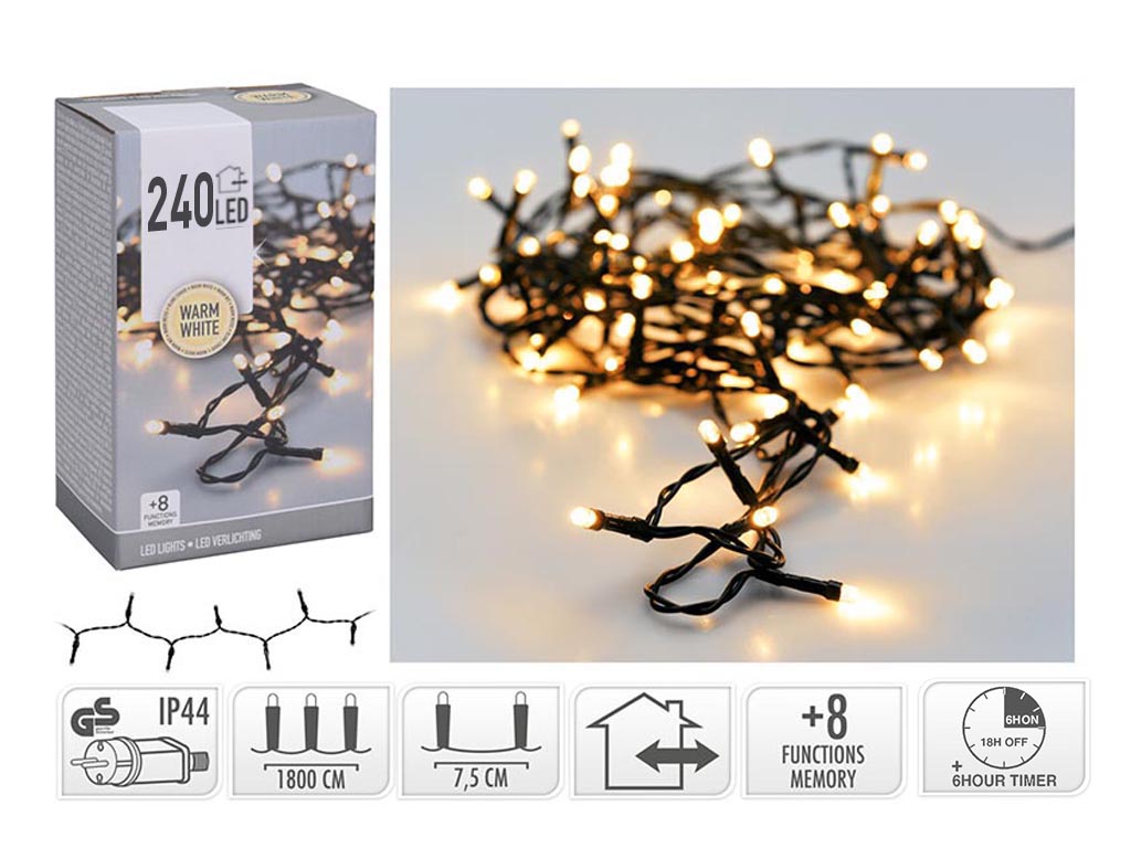 GUIRNALDA MICRO 240 LED BLANCO CALIDO cod. 9322889