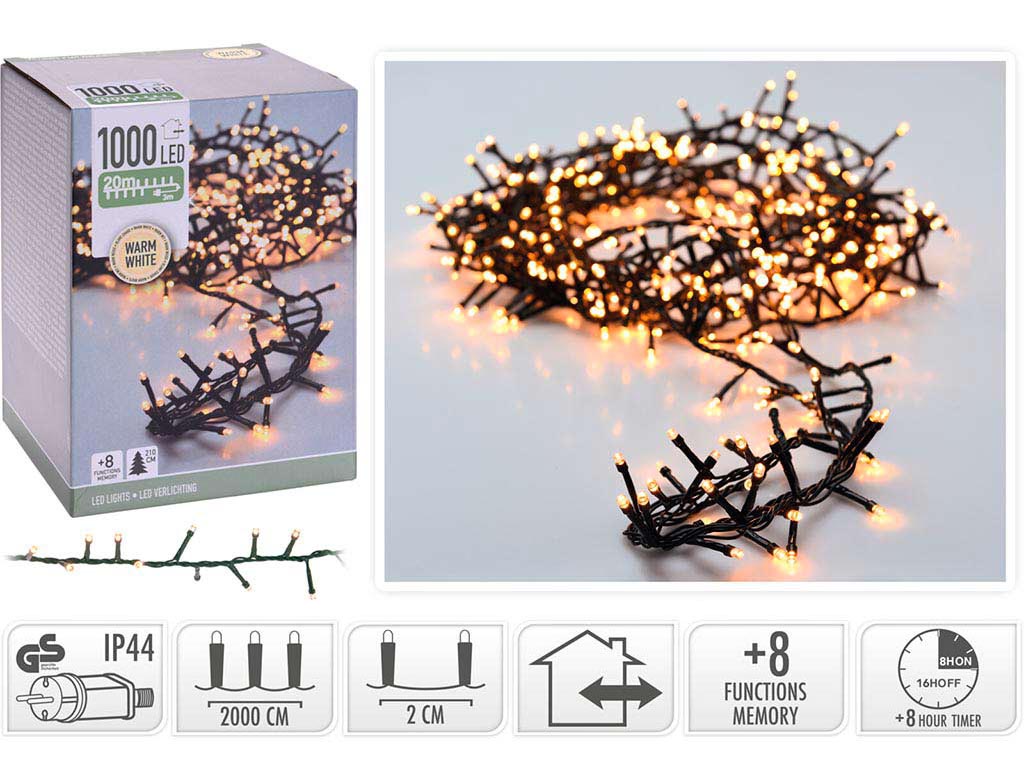 GUIRNALDA MICRO 1000 LEDS BLANCO CALIDO cod. 9322894