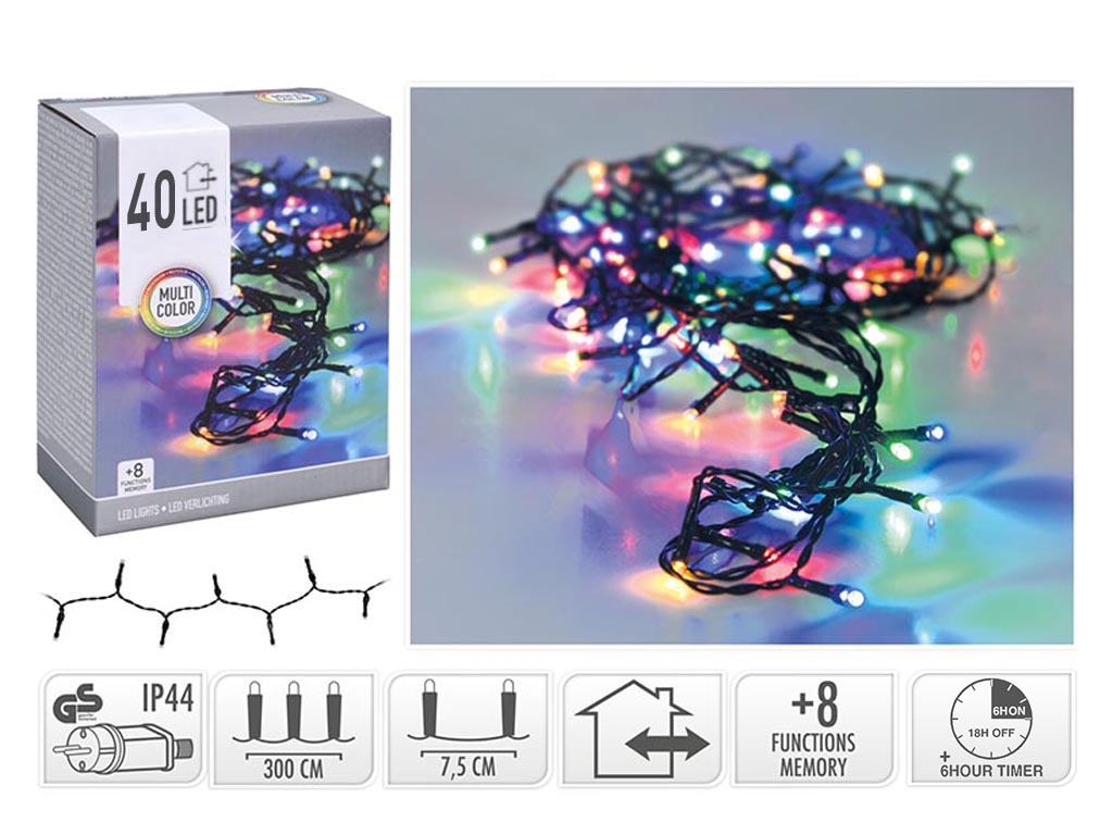 GUIRNALDA MICRO 40 LED MULTICOLOR cod. 9322895