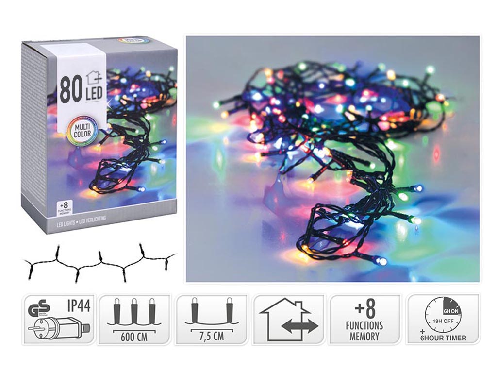 GUIRNALDA MICRO 80 LED MULTICOLOR cod. 9322896