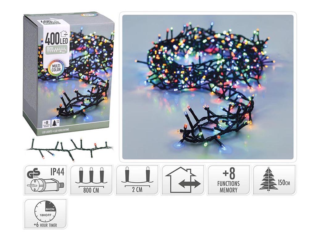 GUIRNALDA MICRO 400 LED MULTICOLOR cod. 9322900
