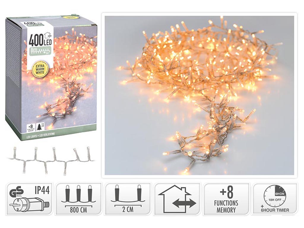 GUIRNALDA MICRO 400 LED BLANCO EXTRA CALIDO cod. 9322905