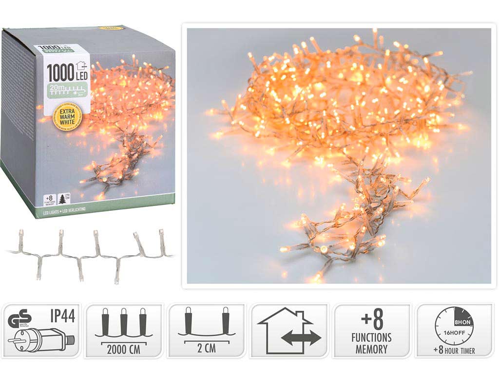 GUIRNALDA MICRO 1000 LEDS BLANCO EXTRACALIDO cod. 9322909