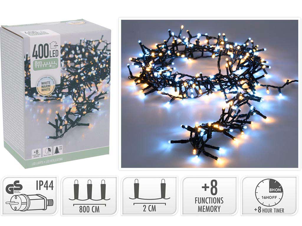GUIRNALDA MICRO 400 LEDS BLANCO CALIDO/FRIO cod. 9322910