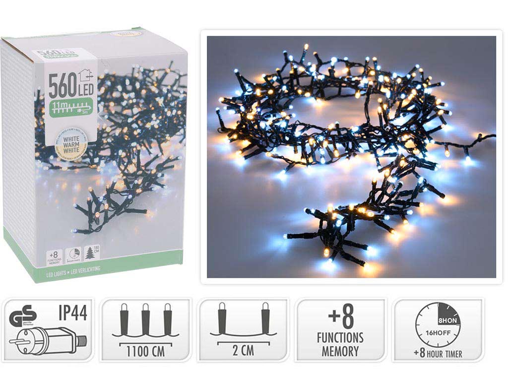GUIRNALDA MICRO 560 LEDS BLANCO CALIDO/FRIO cod. 9322911