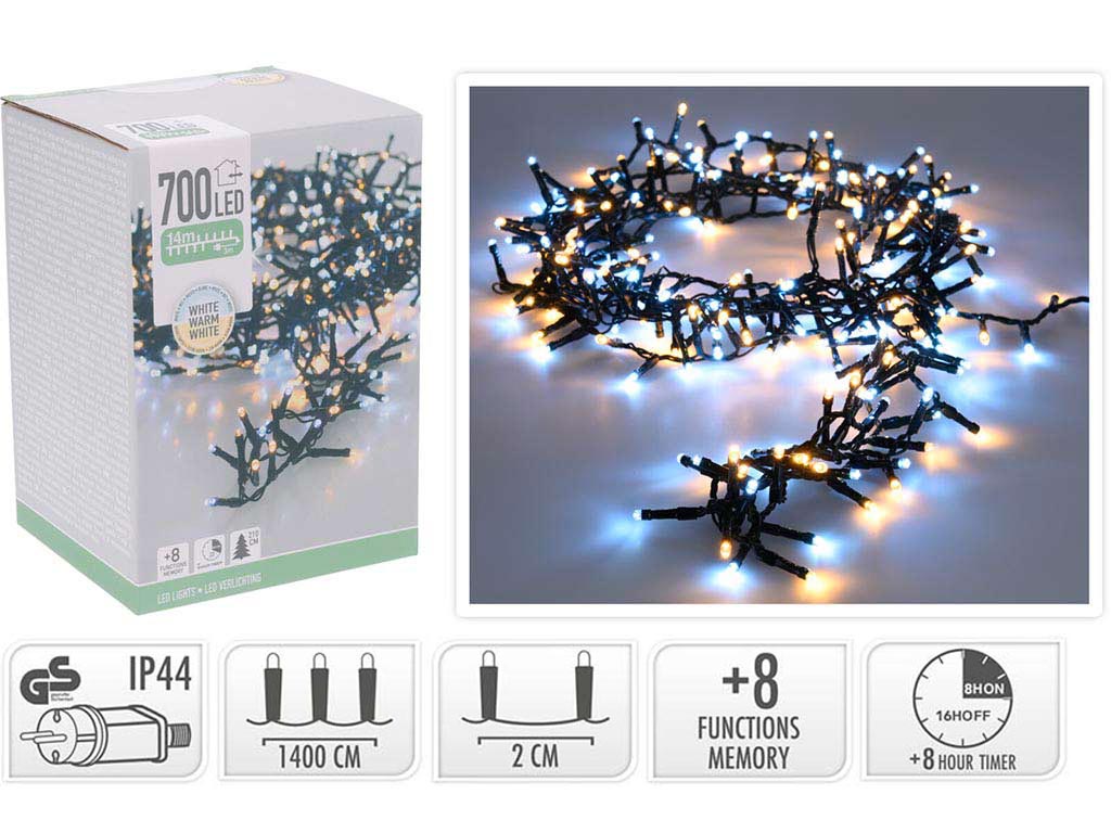 GUIRNALDA MICRO 700 LEDS BLANCO CALIDO/FRIO cod. 9322912