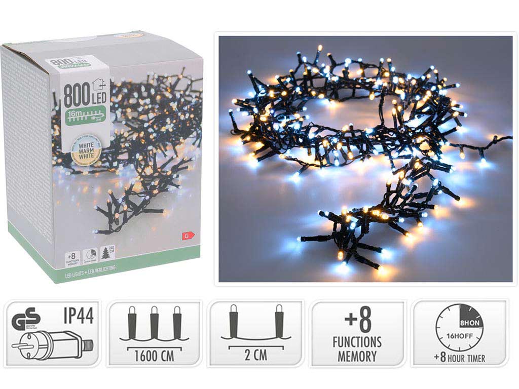 GUIRNALDA MICRO 800 LEDS BLANCO CALIDO/FRIO cod. 9322913