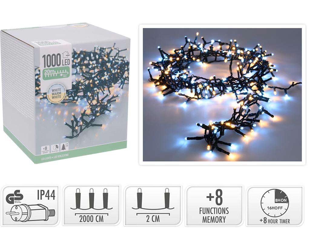 GUIRNALDA MICRO 1000 LEDS BLANCO CALIDO/FRIO cod. 9322914