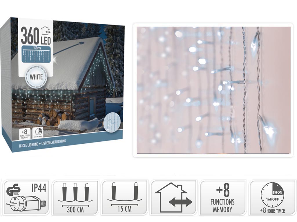 R.50510 CORTINA 1200X52CM 360 LED BLANCO FRIO cod. 9322981