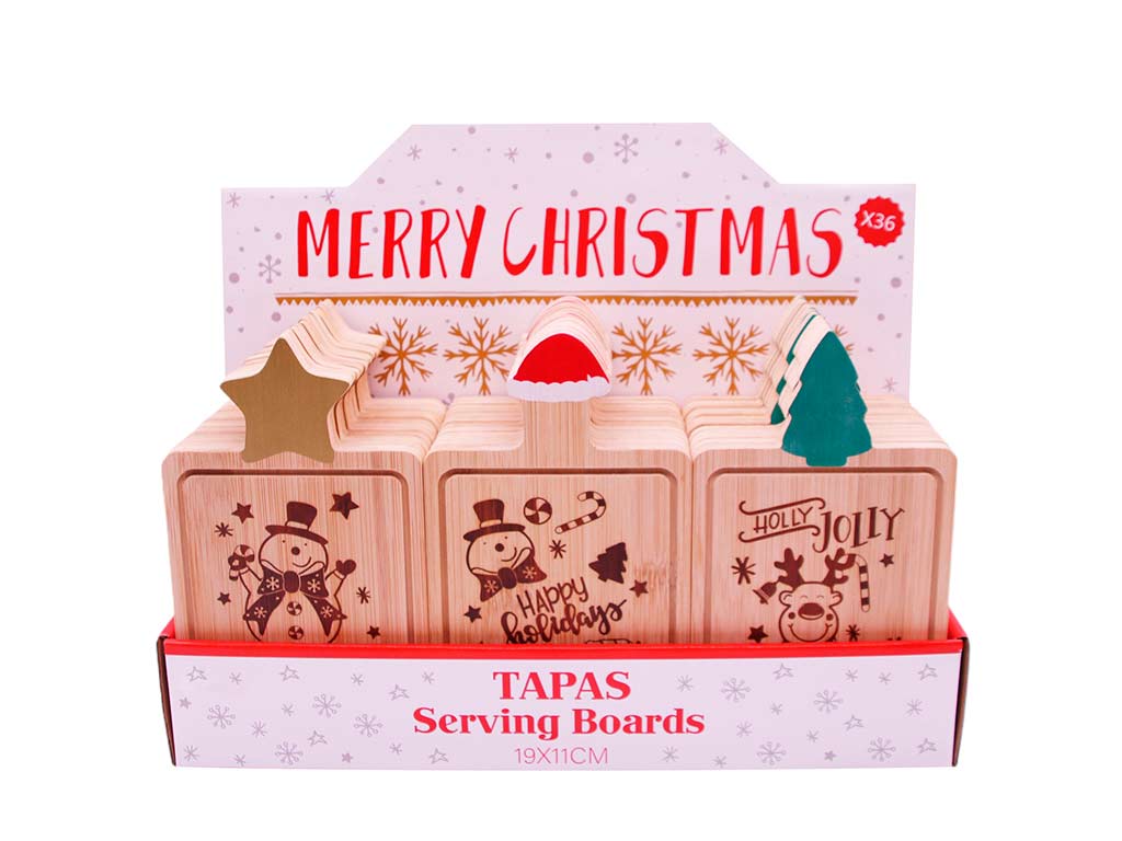 COPERCHI DI VASSOIO DI BAMBÙ DI NATALE cod. 9323042