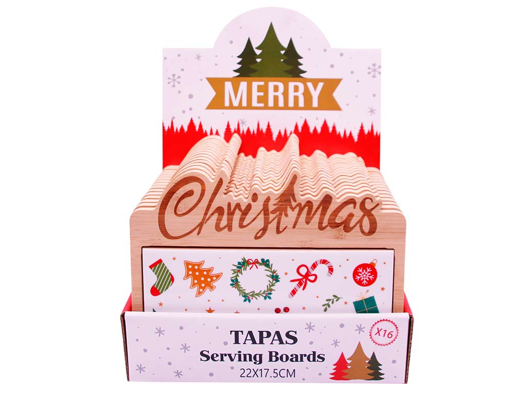 VASSOIO DI BAMBÙ RHISTMAS CON CERAMICA cod. 9323043