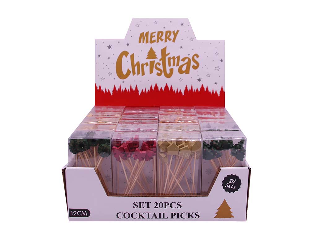SET 20 SPIEDINI PER COCKTAIL NATALE cod. 9323047