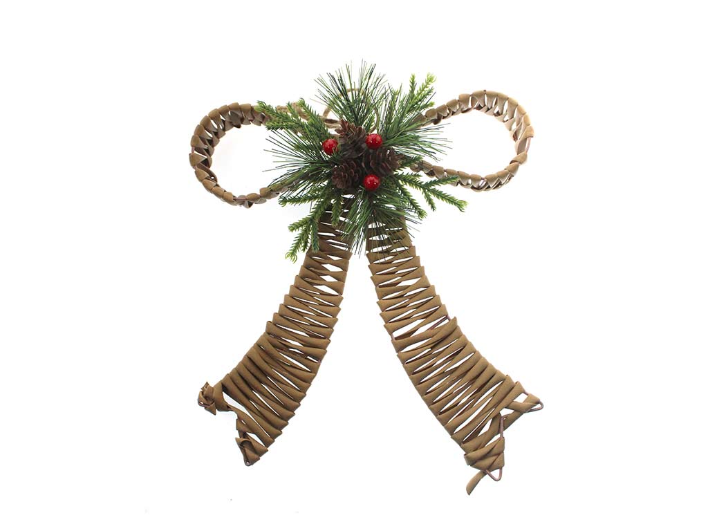 PS RATTAN RIBBON WITH PINE DECORATION cod. 9323142