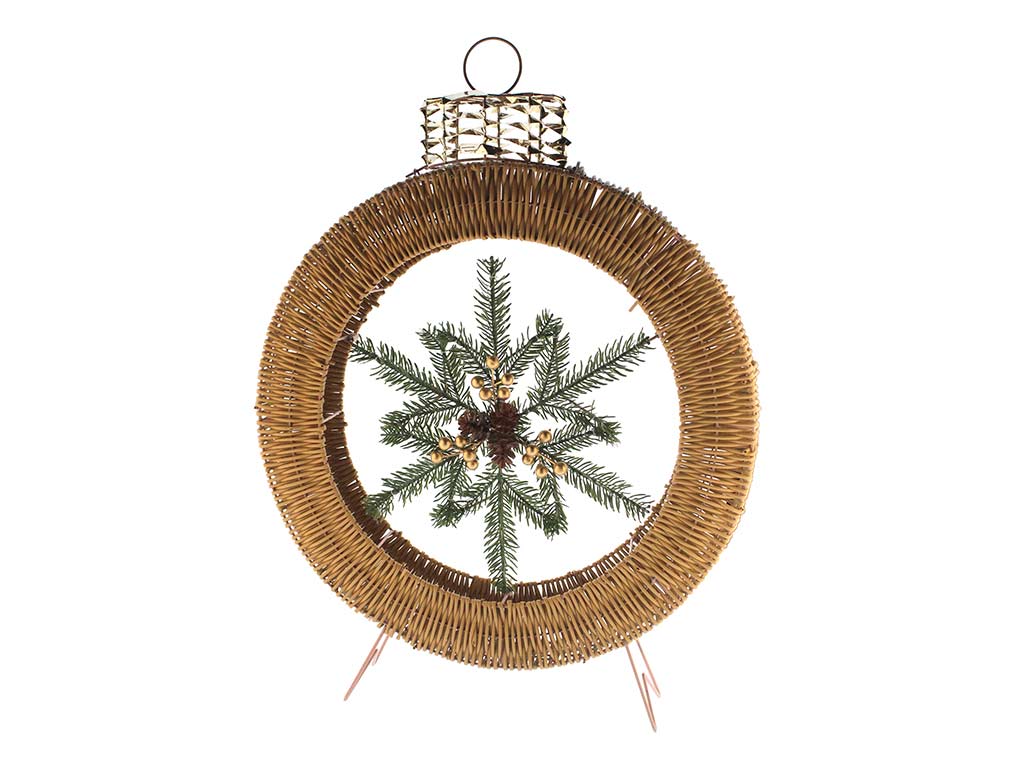 BALL XMAS RATTAN WITH SUPPORT cod. 9323144