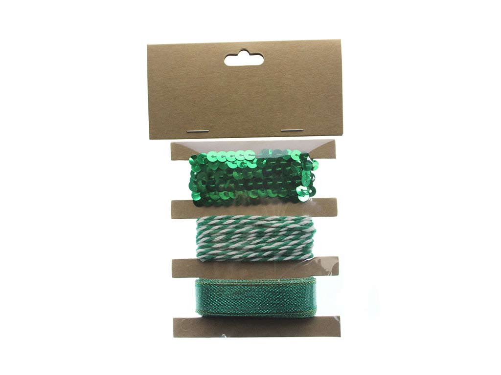 SET 3 NASTRI REGALO VERDI cod. 9323158