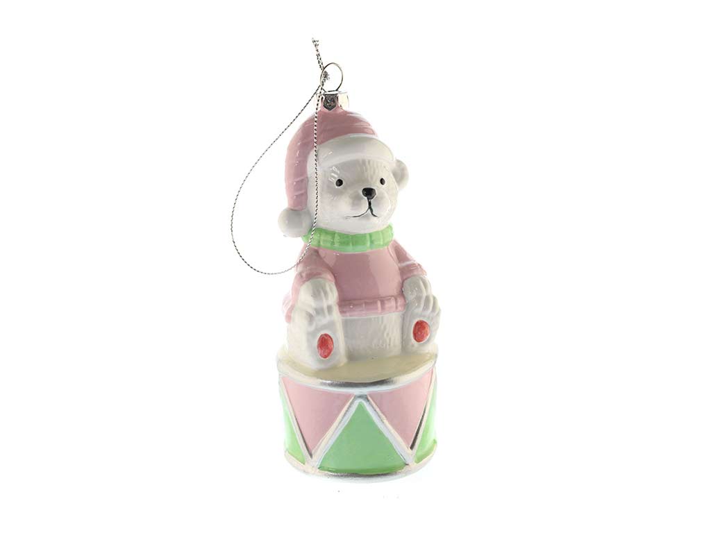 BEAR ORNAMENT PENDANT ON DRUM cod. 9323278
