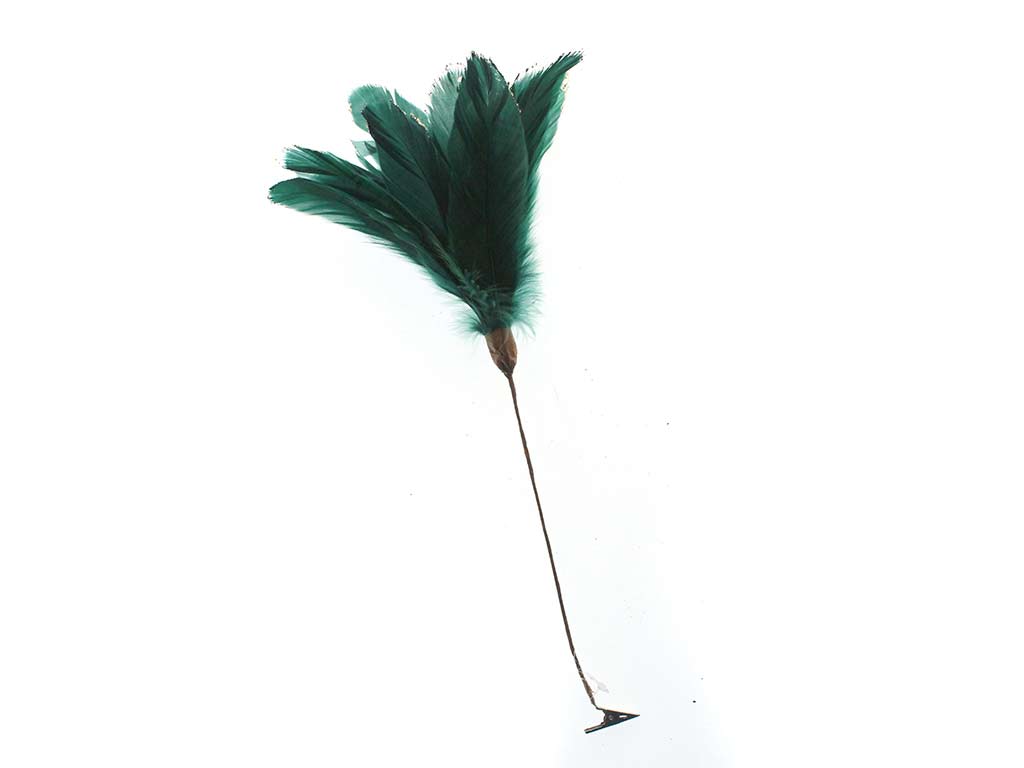 FIORE DI PIUMA VERDE CON CLIP cod. 9323314